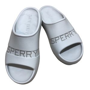 Sperry Float Slide Logo White Sandals Women's 6 Men’s 4